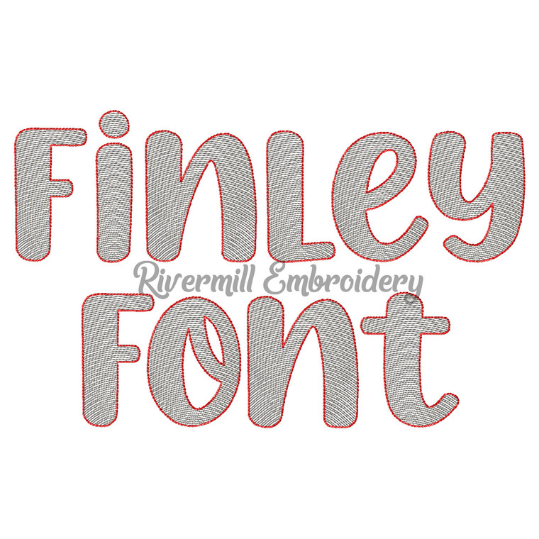 Finley Sketch Style Font Machine Embroidery Font Alphabet