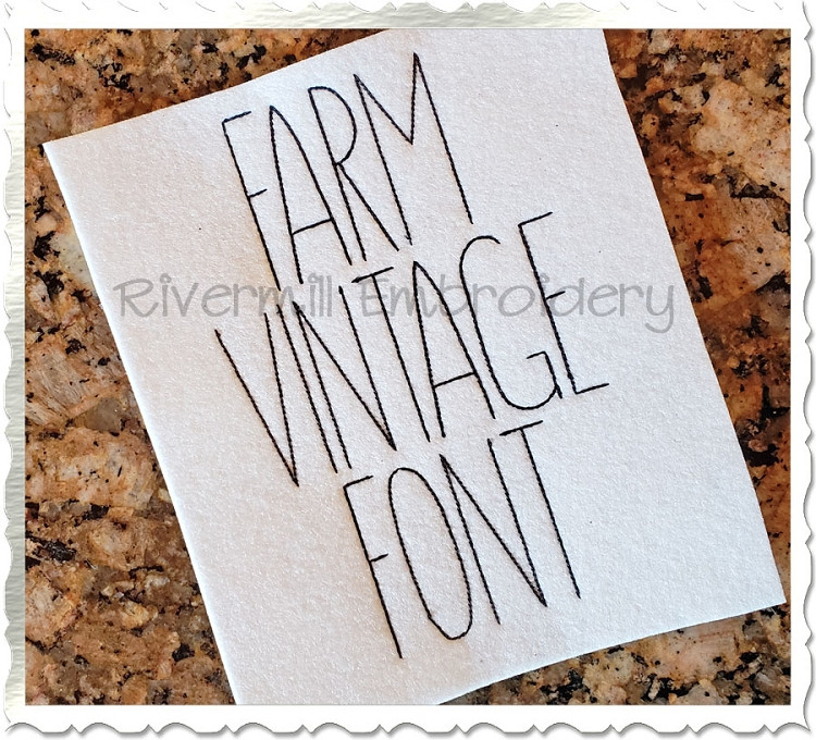 Farm Vintage Style Font Machine Embroidery Font Alphabet
