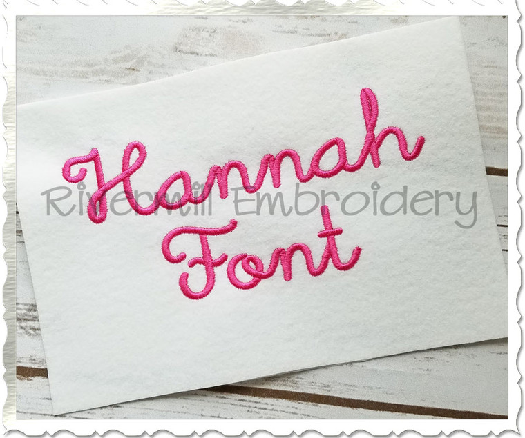 Hannah Machine Embroidery Font Alphabet