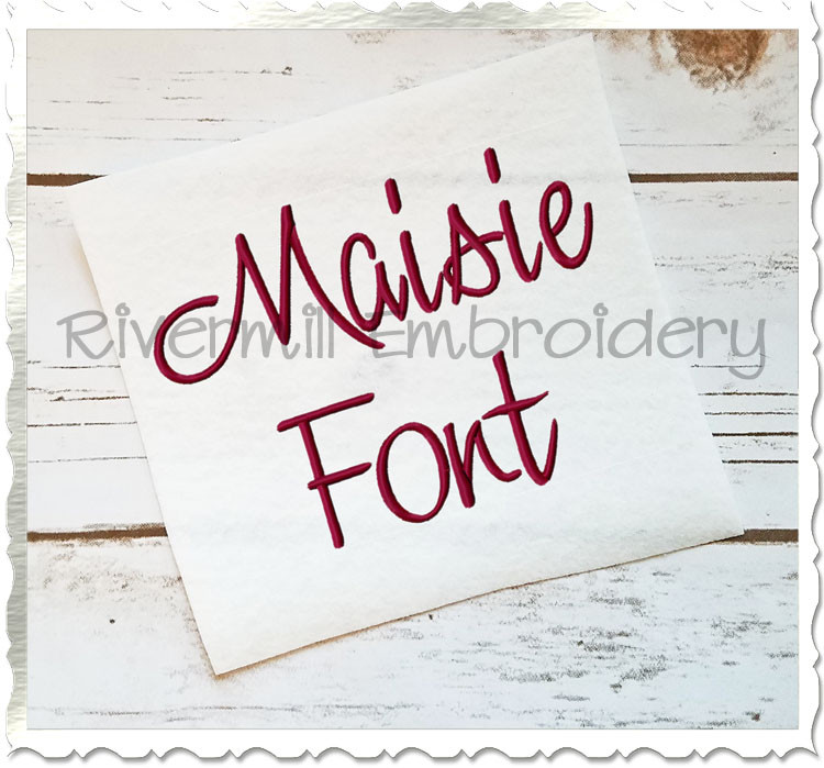 Maisie Machine Embroidery Font Alphabet