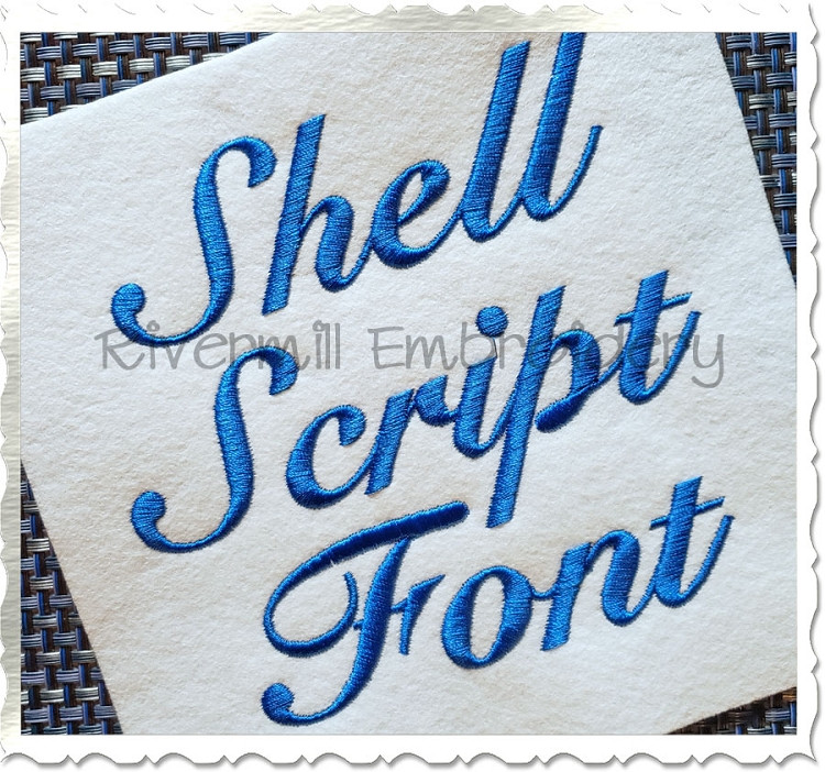 Shell Script Machine Embroidery Font Alphabet