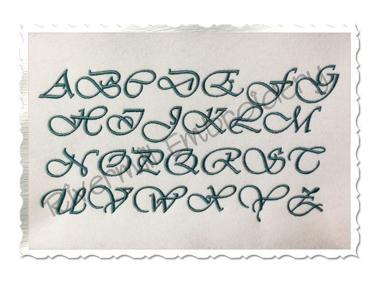 Vivaldi Machine Embroidery Font Alphabet