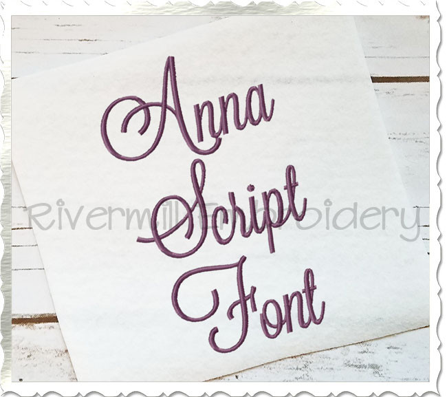 Anna Script Machine Embroidery Font Alphabet