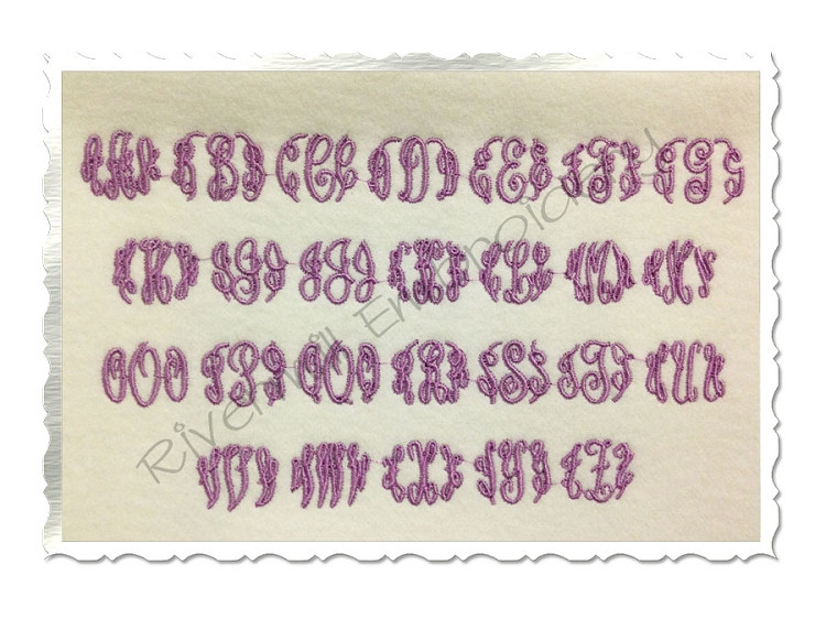Small Mini Classic 3 Letter Monogram Machine Embroidery Font Alphabet