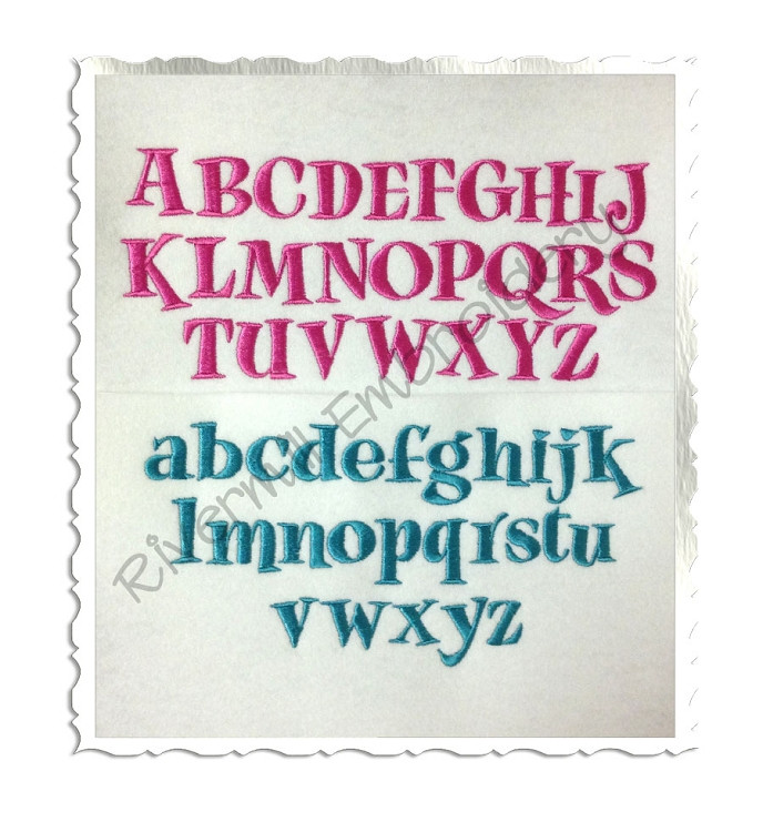 Small Jiggy Machine Embroidery Font Alphabet - 1" and 1 1/2" Sizes