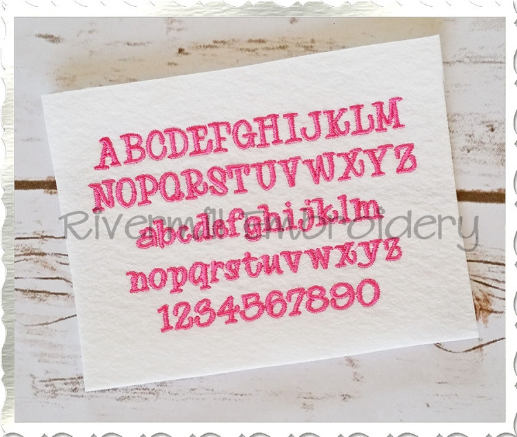 Small Mini Maddie Machine Embroidery Font Alphabet - 1/2" & 3/4"