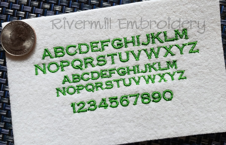 Mini Copperplate Machine Embroidery Font Alphabet - 1/4" and 1/2"