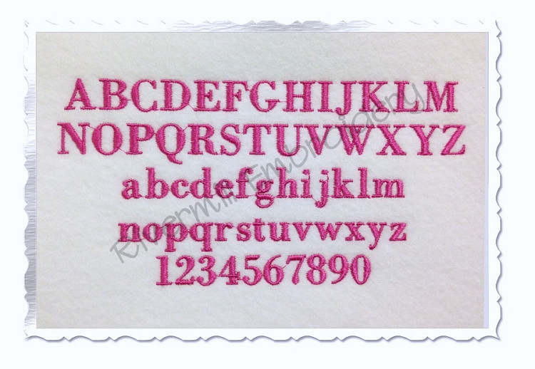 Small Mini Georgia Machine Embroidery Font Alphabet - 1/2" & 3/4"