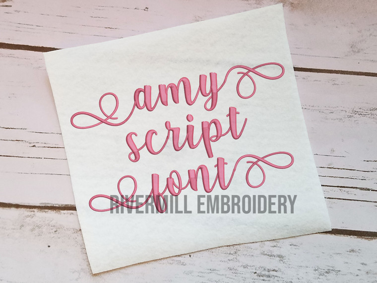 Amy Script Font Machine Embroidery Font Alphabet