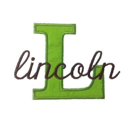 Lincoln Applique Machine Embroidery Font Alphabet
