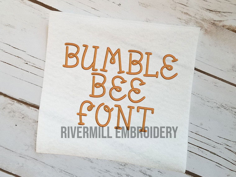 Bumble Bee Machine Embroidery Font