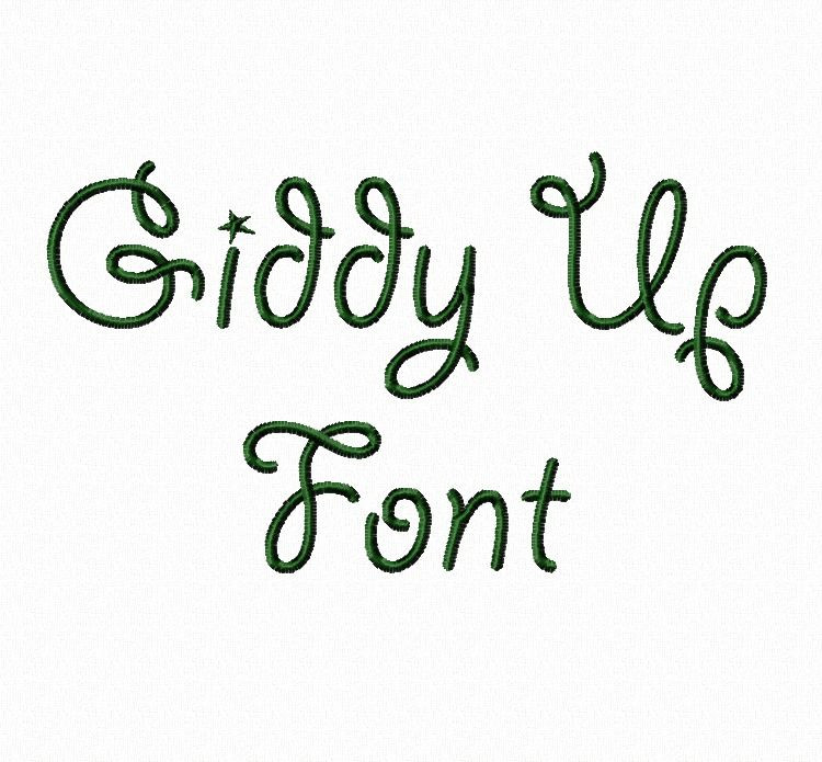 Giddy Up Machine Embroidery Font