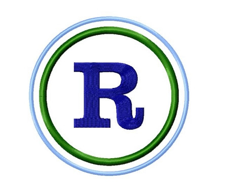 Double Circle Initial Monogram Machine Embroidery Font