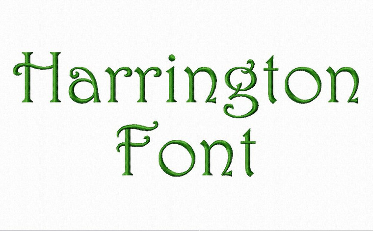Harrington Machine Embroidery Font