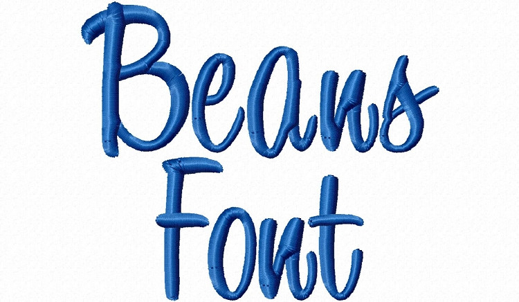 Beans Machine Embroidery Font