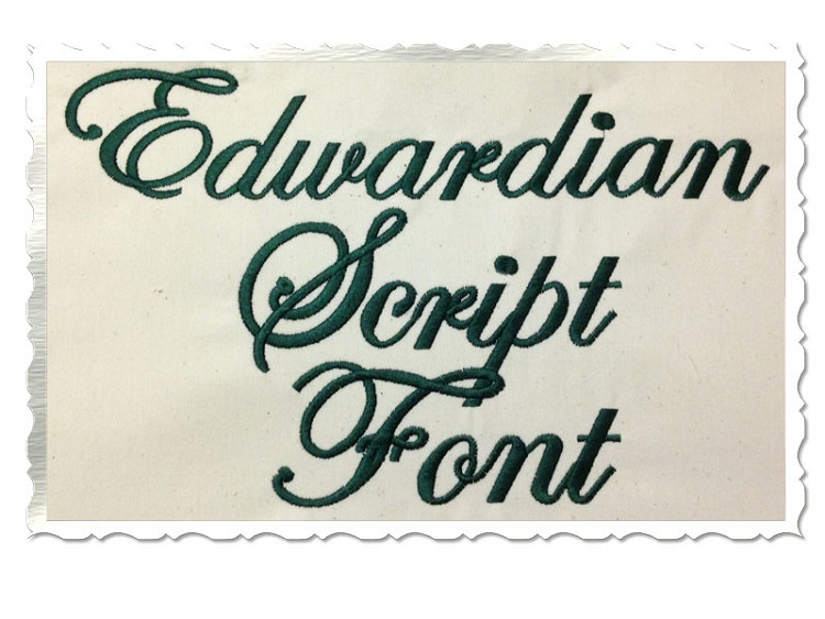 Edwardian Script Machine Embroidery Font