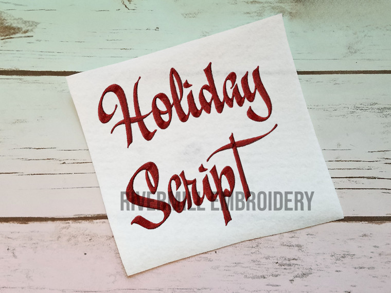Holiday Script Machine Embroidery Font