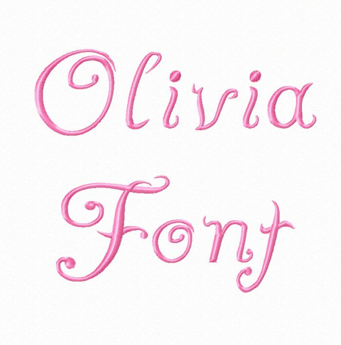 Olivia Machine Embroidery Font Alphabet