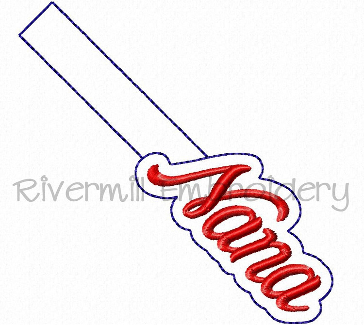 Nana In The Hoop Snap Tab Key Fob Machine Embroidery Design
