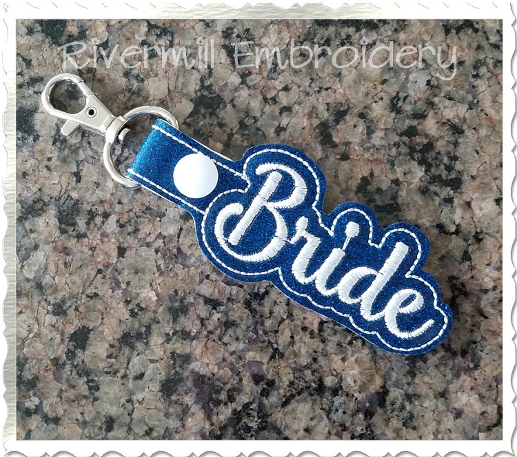 Bride In The Hoop Snap Tab Key Fob Machine Embroidery Design