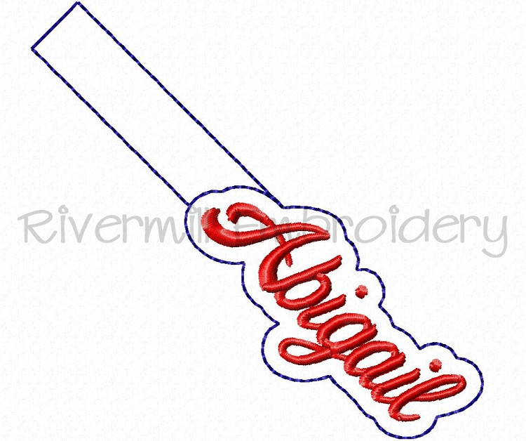 Abigail In The Hoop Snap Tab Key Fob Machine Embroidery Design