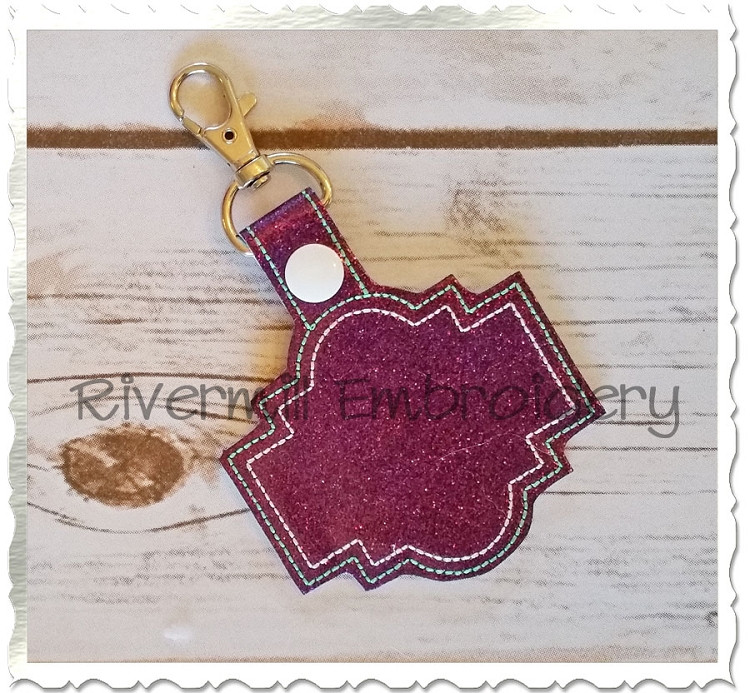 Blank Frame #2 In The Hoop Snap Tab Key Fob Machine Embroidery Design