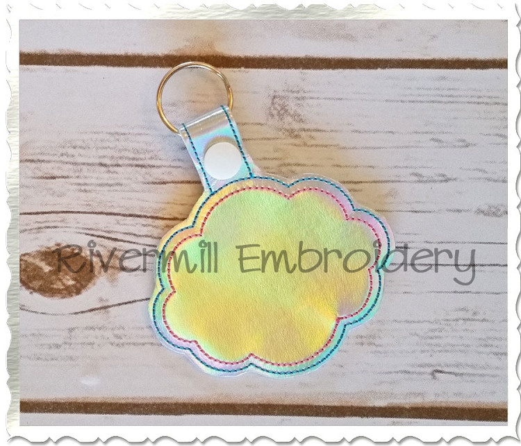 Blank Frame #3 In The Hoop Snap Tab Key Fob Machine Embroidery Design