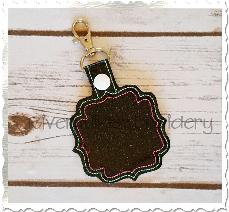 Blank Frame #4 In The Hoop Snap Tab Key Fob Machine Embroidery Design