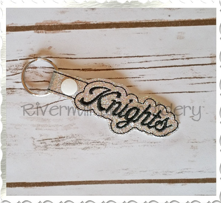 Knights In The Hoop Snap Tab Key Fob Machine Embroidery Design