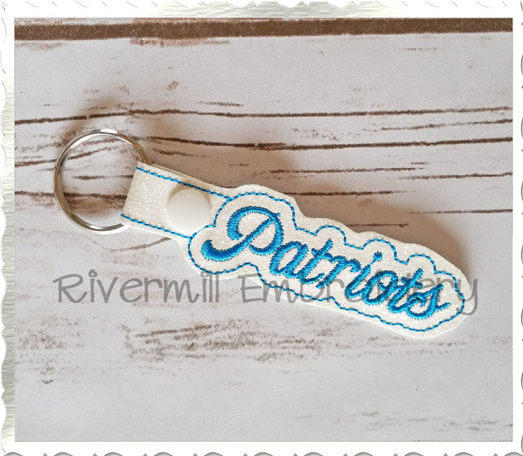 Patriots In The Hoop Snap Tab Key Fob Machine Embroidery Design