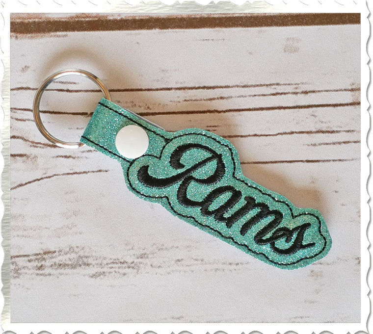 Rams In The Hoop Snap Tab Key Fob Machine Embroidery Design