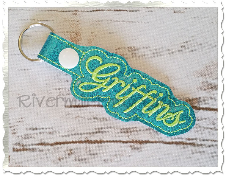Griffins In The Hoop Snap Tab Key Fob Machine Embroidery Design