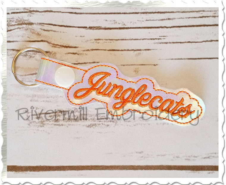 Junglecats In The Hoop Snap Tab Key Fob Machine Embroidery Design