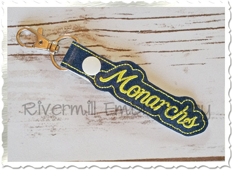 Monarchs In The Hoop Snap Tab Key Fob Machine Embroidery Design