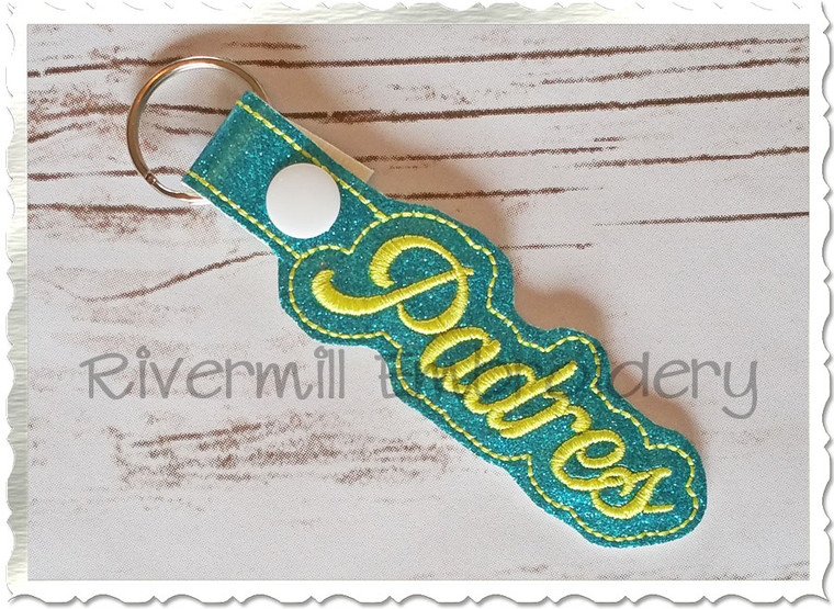 Padres In The Hoop Snap Tab Key Fob Machine Embroidery Design