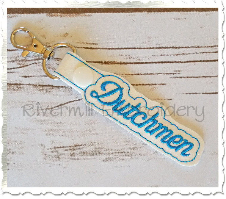 Dutchmen In The Hoop Snap Tab Key Fob Machine Embroidery Design
