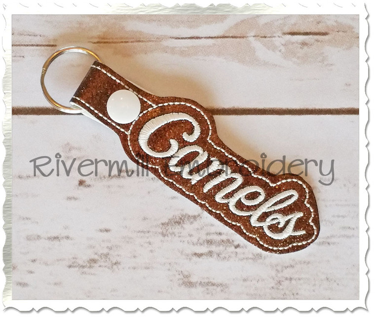 Camels In The Hoop Snap Tab Key Fob Machine Embroidery Design