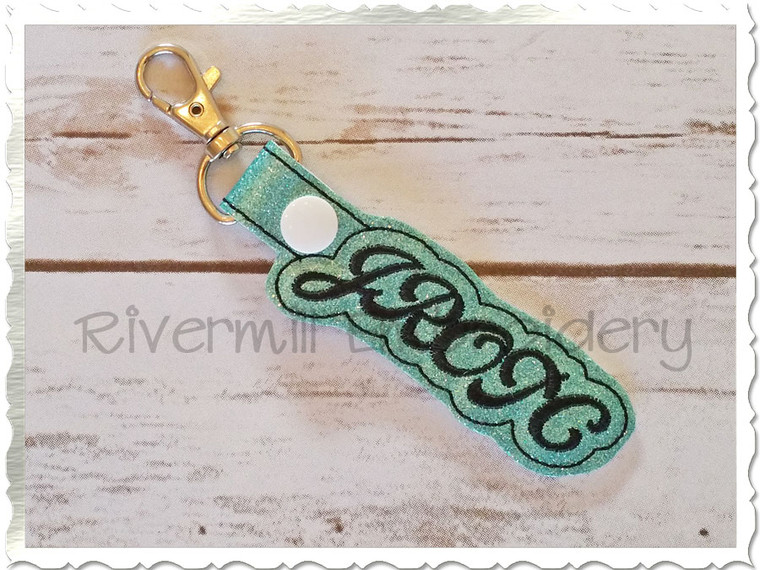 JROTC In The Hoop Snap Tab Key Fob Machine Embroidery Design