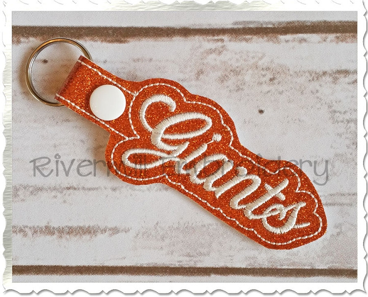 Giants In The Hoop Snap Tab Key Fob Machine Embroidery Design