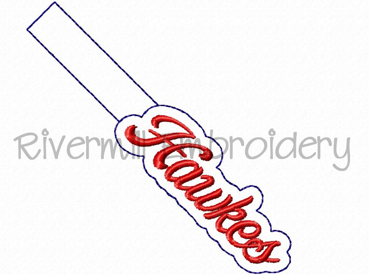 Hawkes In The Hoop Snap Tab Key Fob Machine Embroidery Design