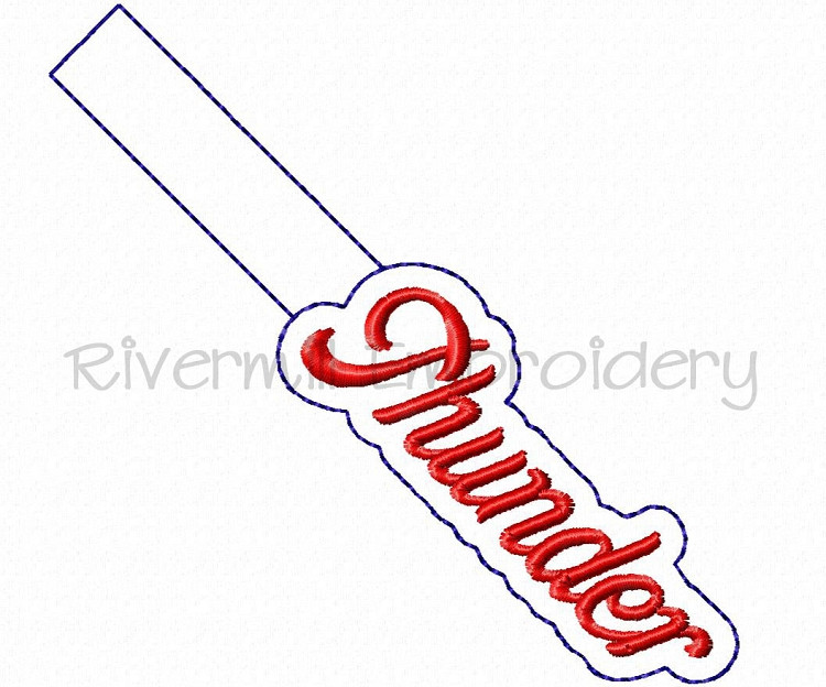 Thunder In The Hoop Snap Tab Key Fob Machine Embroidery Design