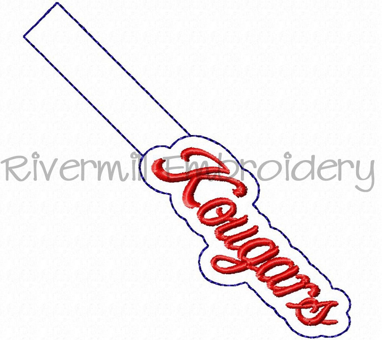 Kougars In The Hoop Snap Tab Key Fob Machine Embroidery Design