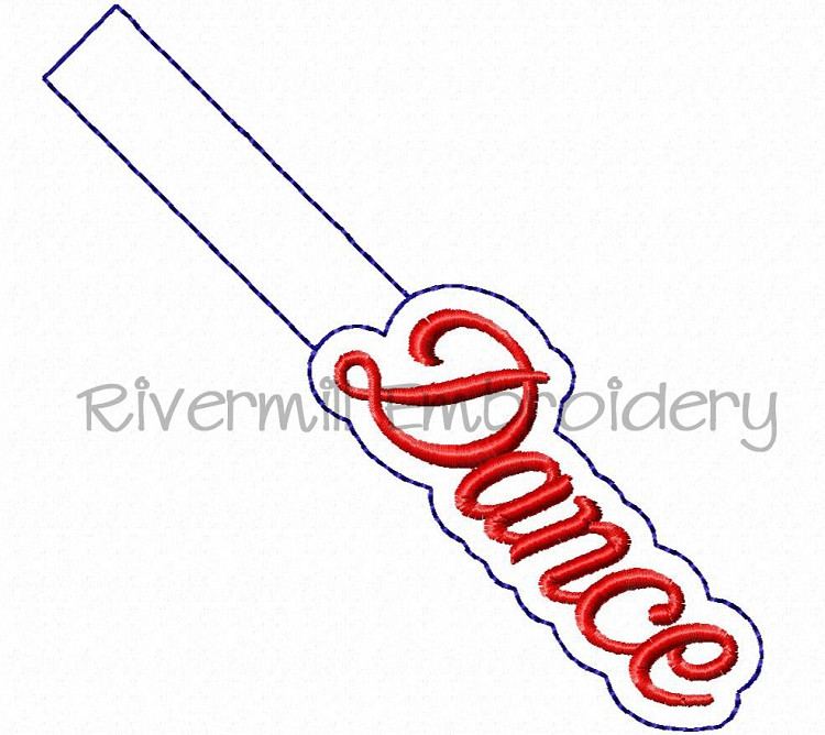 Dance In The Hoop Snap Tab Key Fob Machine Embroidery Design