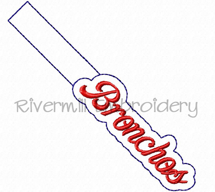 Bronchos In The Hoop Snap Tab Key Fob Machine Embroidery Design