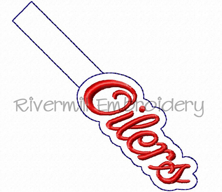 Oilers In The Hoop Snap Tab Key Fob Machine Embroidery Design