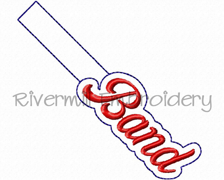 Band In The Hoop Snap Tab Key Fob Machine Embroidery Design