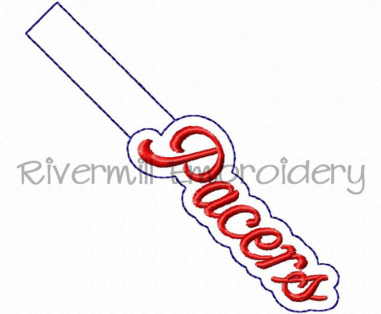 Pacers In The Hoop Snap Tab Key Fob Machine Embroidery Design