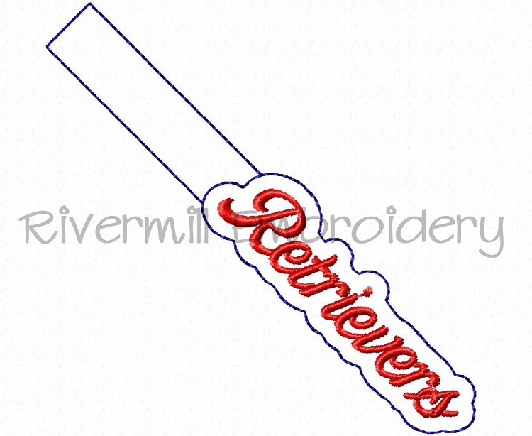 Retrievers In The Hoop Snap Tab Key Fob Machine Embroidery Design