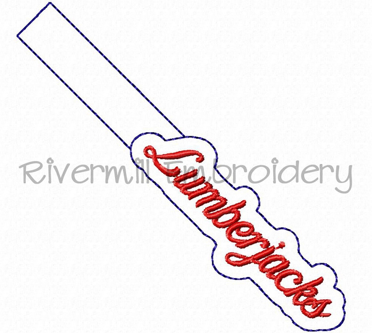 Lumberjacks In The Hoop Snap Tab Key Fob Machine Embroidery Design