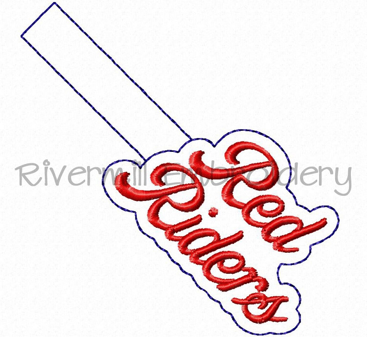Red Riders In The Hoop Snap Tab Key Fob Machine Embroidery Design